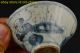 China Collectible Decor Old Porcelain Blue Painting Flower Man Tea Bowl Decor Bowls photo 3