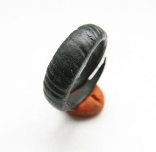 Ancient Old Viking Bronze Decorated Ring (avg11) photo
