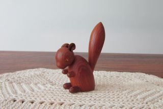Vintage Small Teak Squirrel Denmark photo