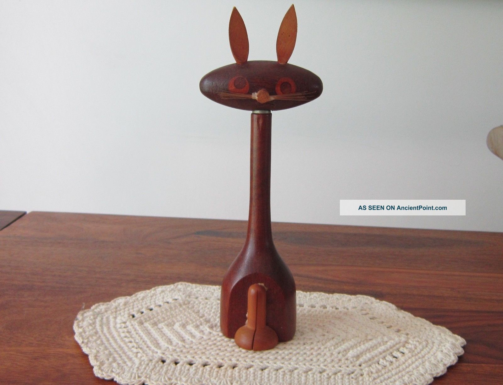 Tall Teak Cat Denmark Mid-Century Modernism photo