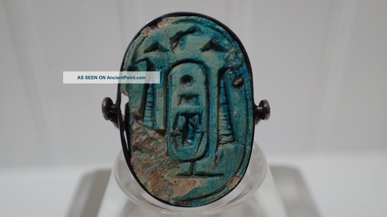 Ancient Egyptian Steatite Scarab Seal Ring With Name Cartouche Of Thutmose Iii Egyptian photo