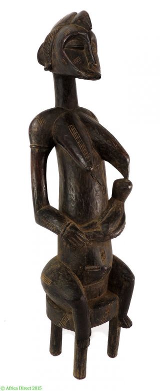 Senufo Maternity Figure Stand Ivory Coast African 29 Inch African Art photo