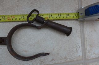 Antique Iron Chain Leg Shackles With Two Padlock,  Two Keys Very Rare photo