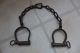 Antique Iron Chain Leg Shackles With Two Padlock,  Two Keys Very Rare Other Ethnographic Antiques photo 5