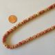 Vintage African Blood Stone Cylinder Bead Beaded Necklace W/red Seeds 34 