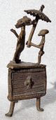 Africa: Old And Very Fine African Bronze Figural Royal Box - Benin Other African Antiques photo 2