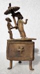 Africa: Old And Very Fine African Bronze Figural Royal Box - Benin Other African Antiques photo 3