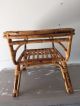 Mid Century Rattan Bamboo Cane Laced Top Table Nightstand Coffee Table End Table Post-1950 photo 4