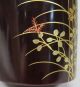 H915: Japanese Lacquer Ware Powdered Tea Container With Good Flower Makie W/box. Tea Caddies photo 6