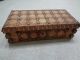 Vintage Wooden Box Carved Antique Cigarette Case Tabacco Box Studded Chest Euc Boxes photo 3