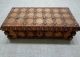 Vintage Wooden Box Carved Antique Cigarette Case Tabacco Box Studded Chest Euc Boxes photo 5