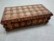 Vintage Wooden Box Carved Antique Cigarette Case Tabacco Box Studded Chest Euc Boxes photo 8