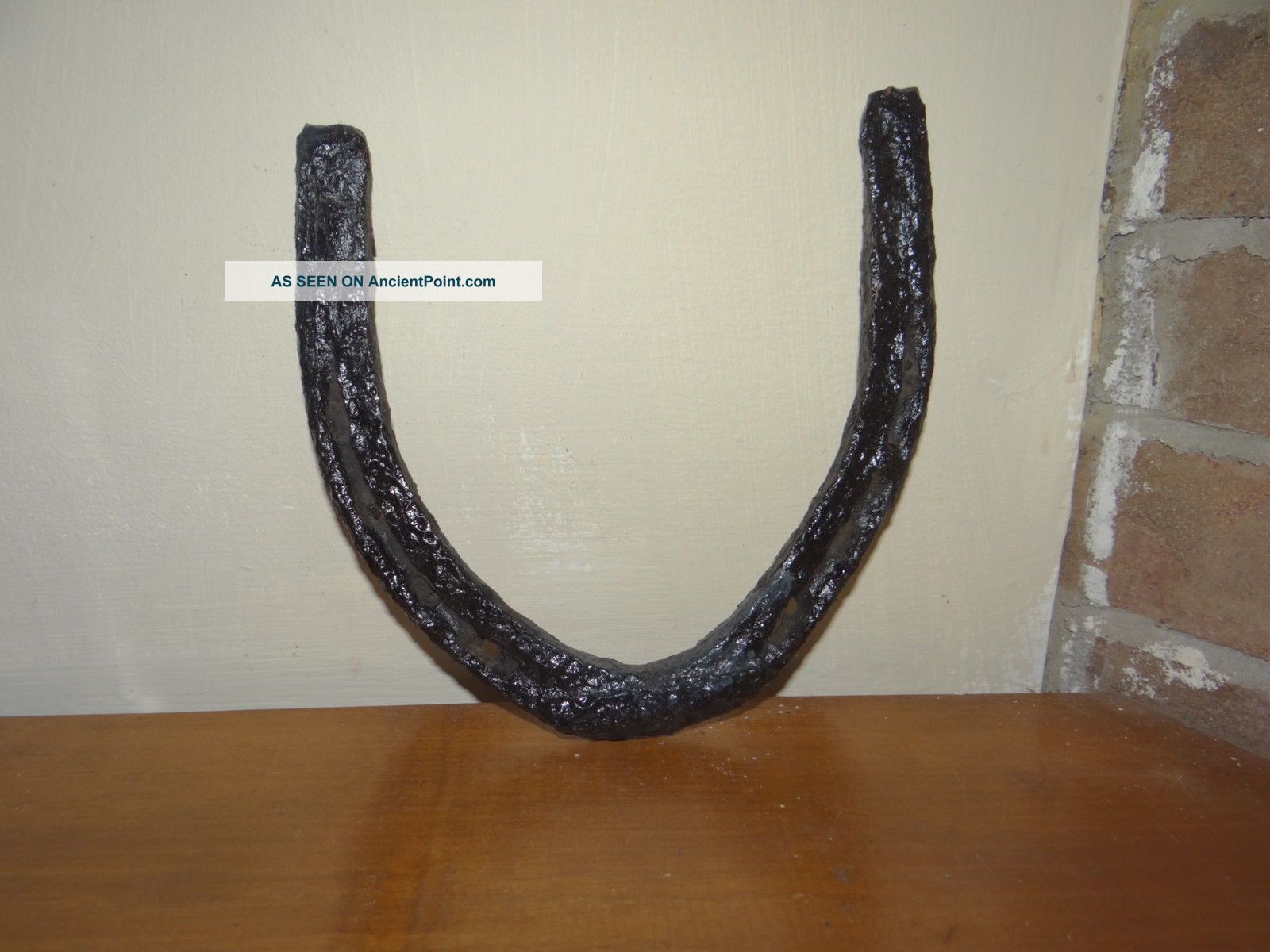 Large Black Iron Antique Horse Shoe 17.  5 