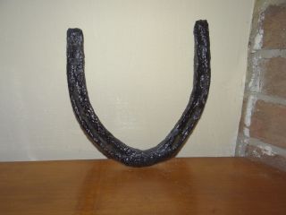 Large Black Iron Antique Horse Shoe 17.  5 