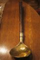 Primitive Early Antique Heavy Brass Fireplace Ladle W/ Wood Handle Great Antique Hearth Ware photo 8