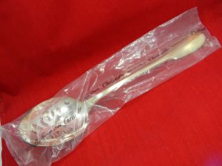 Hallmarked Christofle Slotted Serving Spoon Cluny Pattern In Package France photo