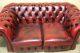Antique English Three Seat Chesterfield Leather Sofa And Loveseat In Oxblood Col Other Antique Furniture photo 1