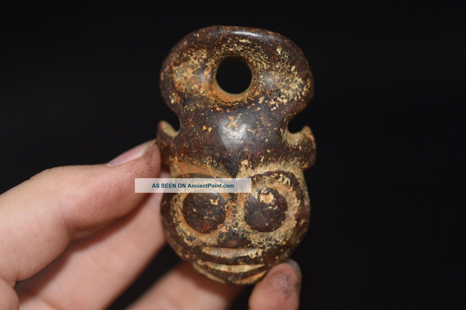 Old Chinese Neolithic Hongshan Jade Hand Carved Amulet Pendant N75 Necklaces & Pendants photo