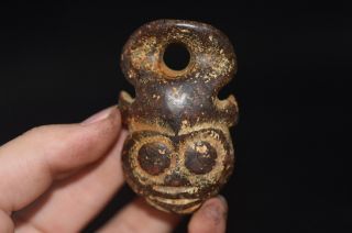 Old Chinese Neolithic Hongshan Jade Hand Carved Amulet Pendant N75 photo