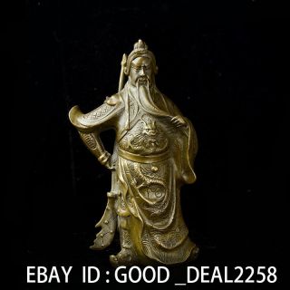 Chinese Brass Handwork Carved Statue - - - - Guan Gong photo