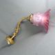 Antique French Art Nouveau Bronze And Frosted Pink Glass Wall Light Sconce Ivy Chandeliers, Fixtures, Sconces photo 1
