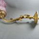 Antique French Art Nouveau Bronze And Frosted Pink Glass Wall Light Sconce Ivy Chandeliers, Fixtures, Sconces photo 5