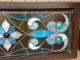Antique Leaded Glass Window Greatcolors 48 By 20 Inches 5 Bull`s Eyes 100 Years 1900-1940 photo 3