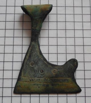 Viking Period Bronze Amulet Hatchet 900 - 1000 Ad photo