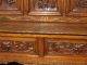 Antique Hall Bench Gothic Revival Oak Carved Lions Faces 1800-1899 photo 2