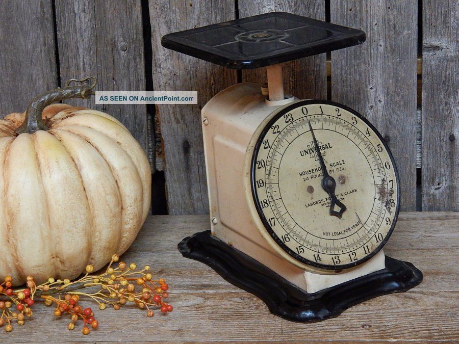 Antique Primitive Rare Black & White Farm Kitchen Scale 24 Lbs Primitives photo