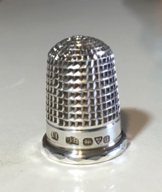 Antique 1903 Charles Horner Chester England Sterling Silver Thimble Size 11 photo