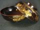 Japanese Antique Signed Meiji Era Hand Painted Gold Makie Lacquer Lidded Bowl Bowls photo 2