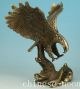Delicate Chinese Old Brass Handmade Carved Eagle Collect Statue Figure Home Dec Other Antique Chinese Statues photo 5