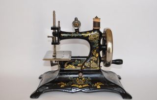 Stunning Antique Cast Iron Casige No6 Toy Sewing Machine Early 1900 photo
