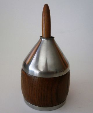 Vintage Mid Century Danish Modern Sweden Teak & Stainless Condiment Jar W/spoon photo