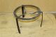 A Rare 18th C Wrought Iron Fireplace Tall Footed Hearth Trivet Old Surface Primitives photo 1