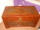 Antique Hand Carved Camphor Wood Asian Chest Trunk Boat Scenery 39 