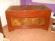 Antique Hand Carved Camphor Wood Asian Chest Trunk Boat Scenery 39 