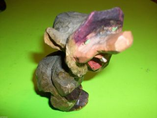 Small Hand Carved Wooden Troll - Gnome photo