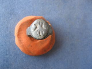 Ancient Roman Bilon Silver Seal Ring 1 - 2 Ct.  A.  D Rare photo