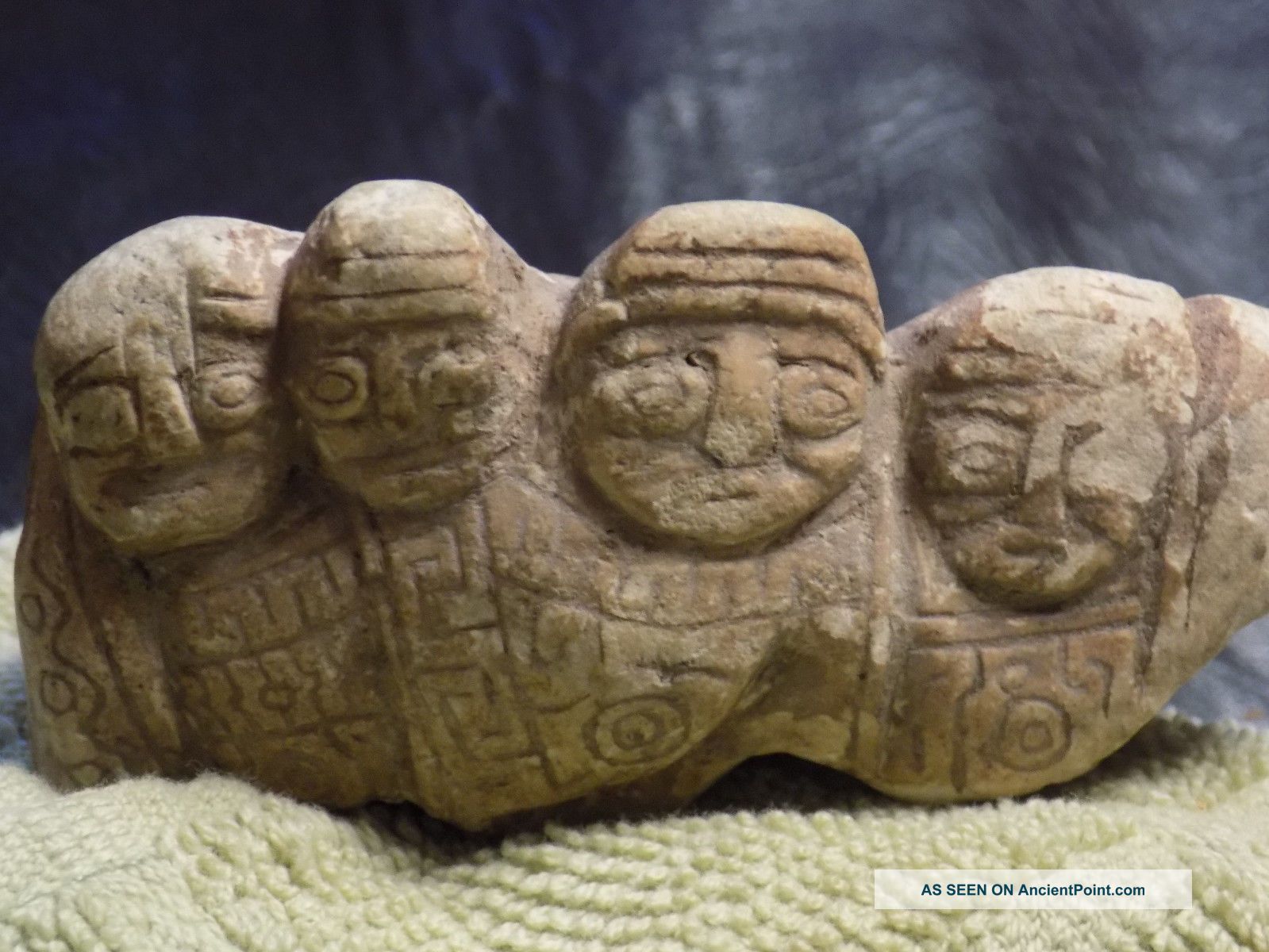 Mayan Artifact Mesoamerican.  Stone Carving With Untranslated Hieroglyphs The Americas photo
