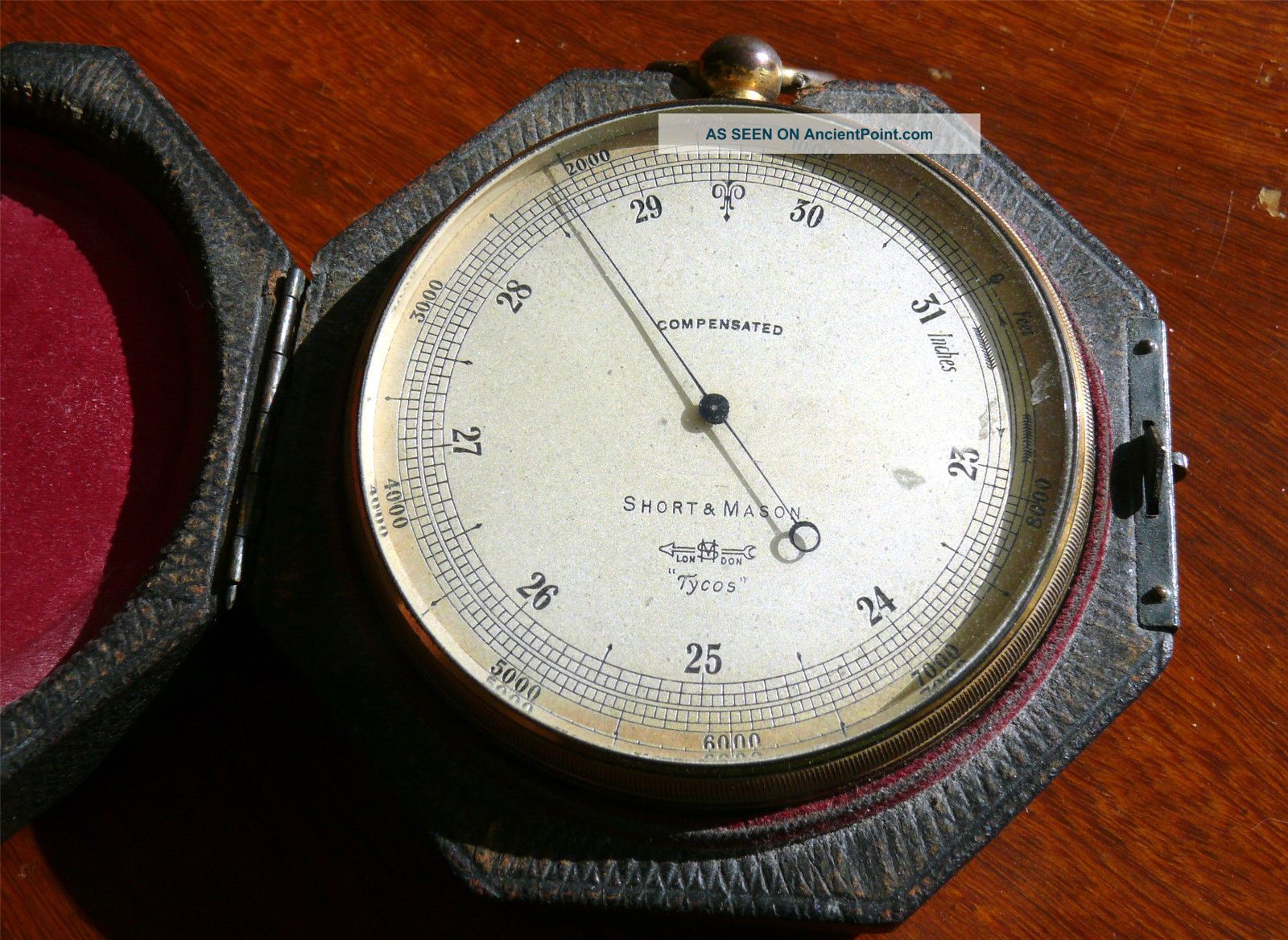 19th Century Short & Mason London Aneroid Barometer In Case Barometers photo