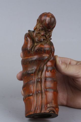 Exquisite Chinese Handmade Woodcarving Lohan Statue photo