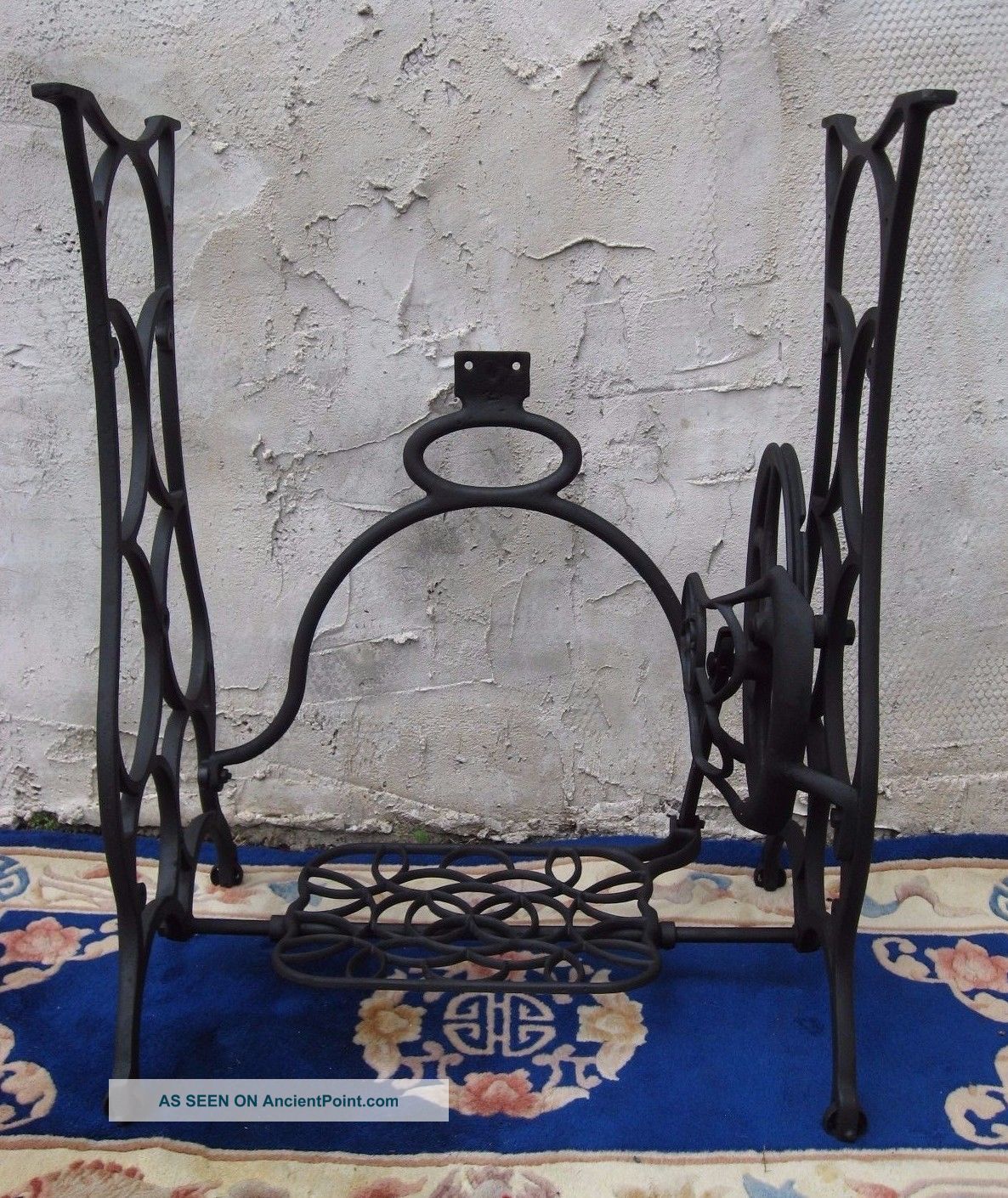 Vintage Treadle Sewing Machine Cast Iron Base,  Table Legs,  Industrial Age Sewing Machines photo