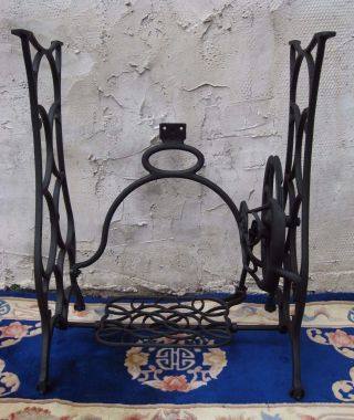 Vintage Treadle Sewing Machine Cast Iron Base,  Table Legs,  Industrial Age photo