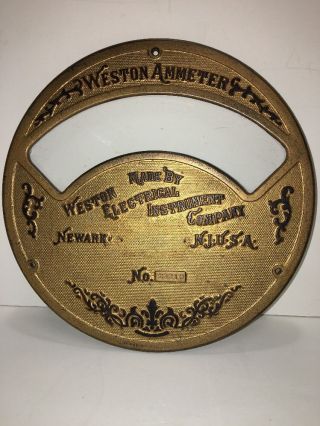 Antique Gold Tone Weston Ammeter 8¾ 