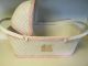 Vintage Red - Man Wicker Baby/doll Bassinet Carrier With Pads Pink Girl Baby Cradles photo 4
