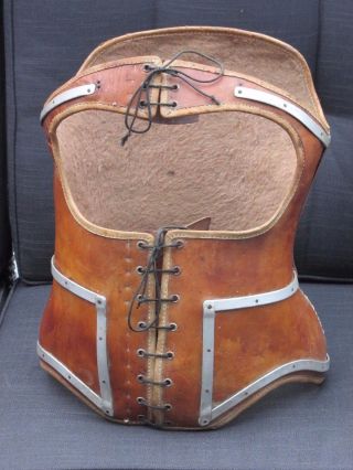 Rare Antique Leather Corset Corsage Medical ? 19 Th. photo