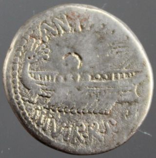 Mark Antony,  Galley,  Legion Ii,  Eagle,  Standards,  Denar,  Silver,  32 - 31 B.  C. photo