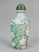 Chinese Crane Carved Peking Overlay Glass Snuff Bottle Snuff Bottles photo 3